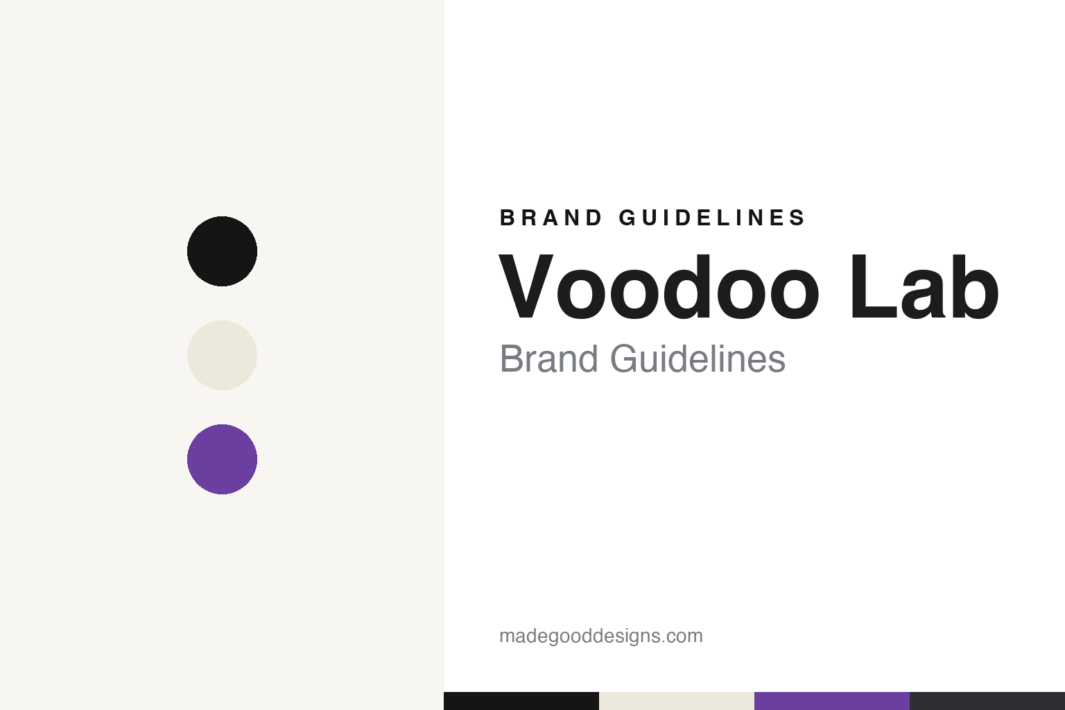 Voodoo Lab brand guidelines — abstract colour discs and material texture (original homage; not a Voodoo Lab product or logo)