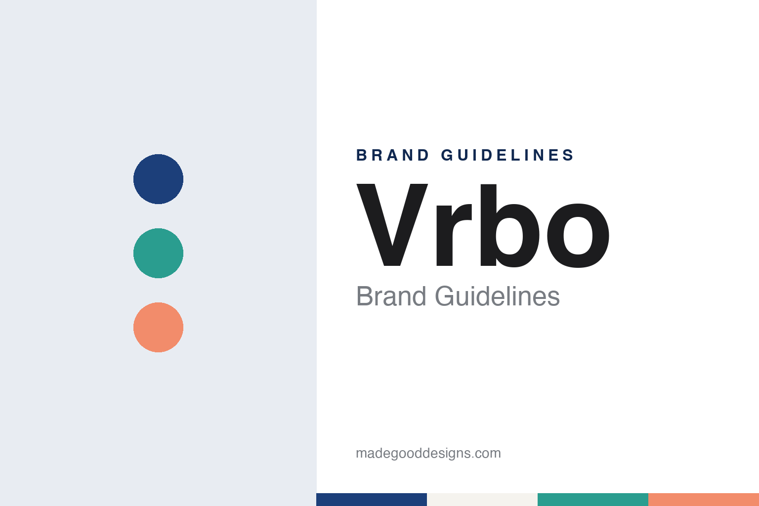 Vrbo brand guidelines — abstract colour discs and material texture (original homage; not a Vrbo product or logo)