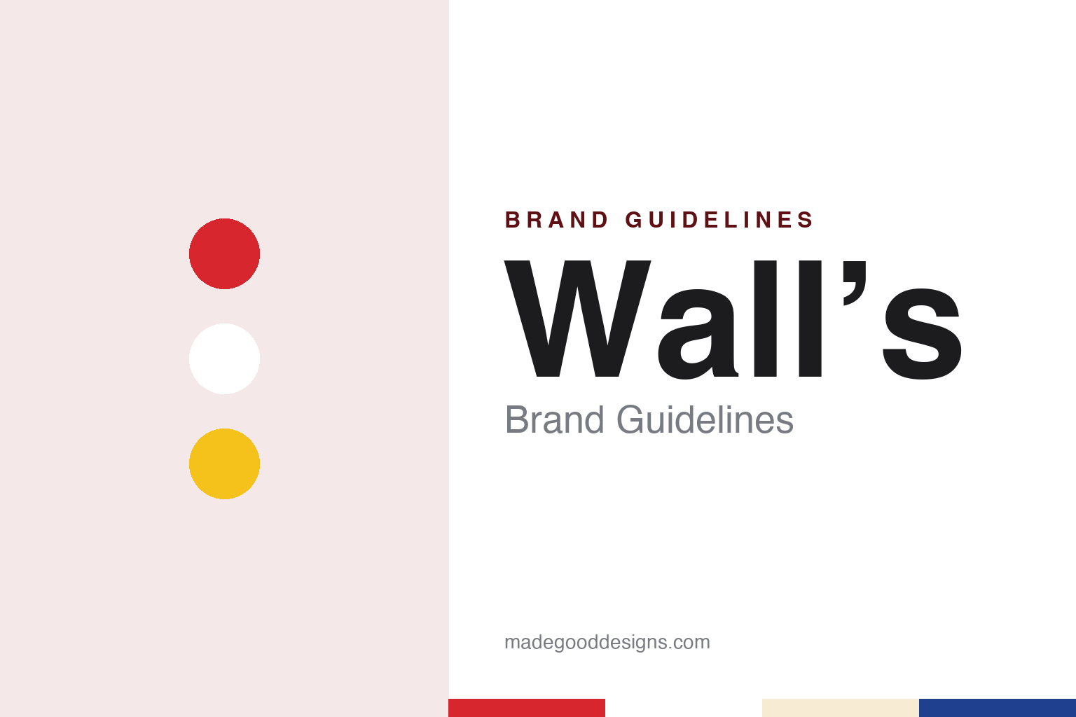 Wall’s brand guidelines — abstract colour discs and material texture (original homage; not a Wall’s product or logo)