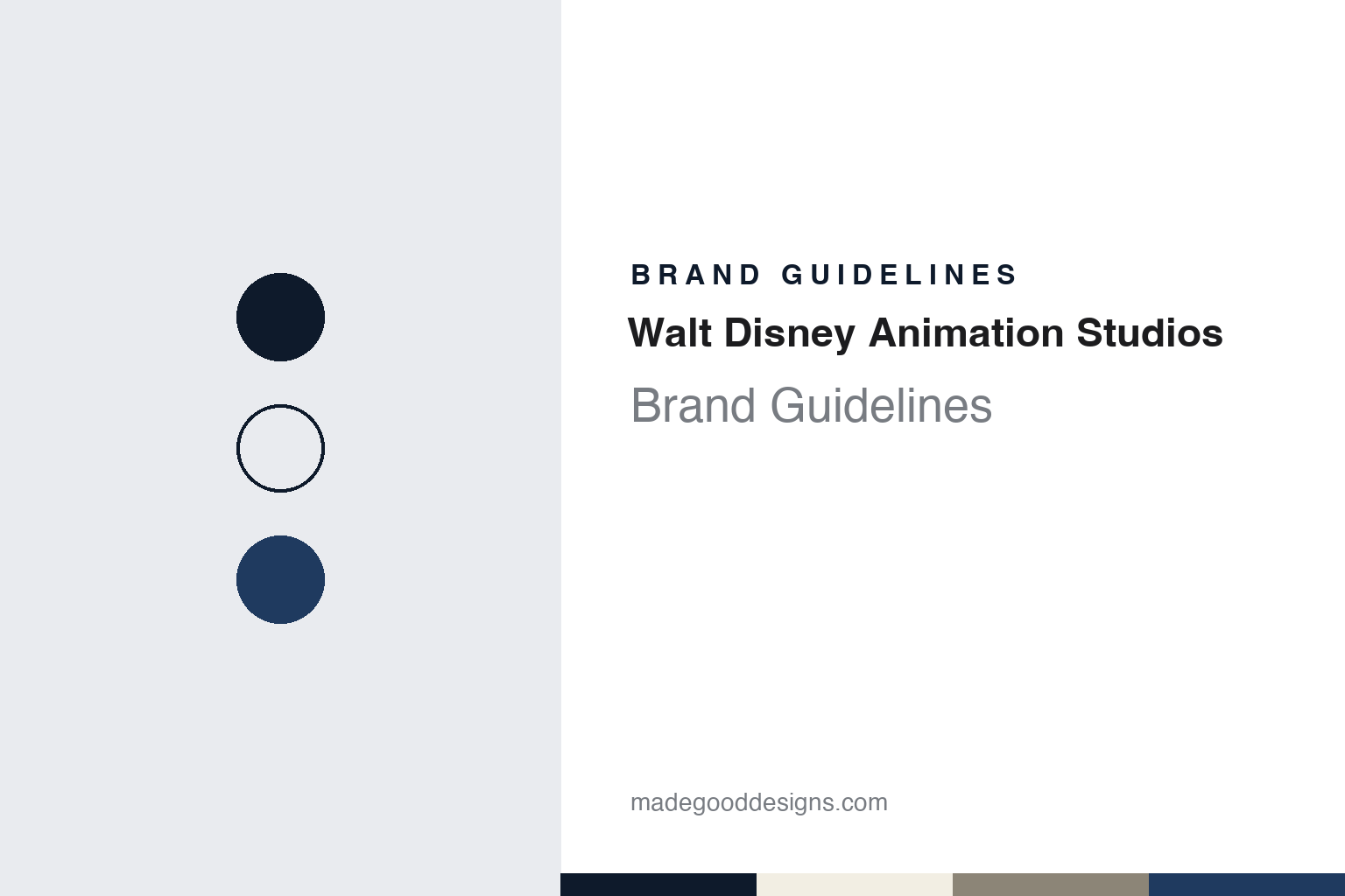 Walt Disney Animation Studios brand guidelines — abstract colour discs and material texture (original homage; not a Walt Disney Animation Studios product or logo)
