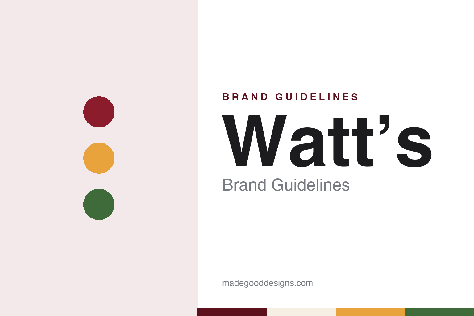 Watt’s brand guidelines — abstract colour discs and material texture (original homage; not a Watt’s product or logo)