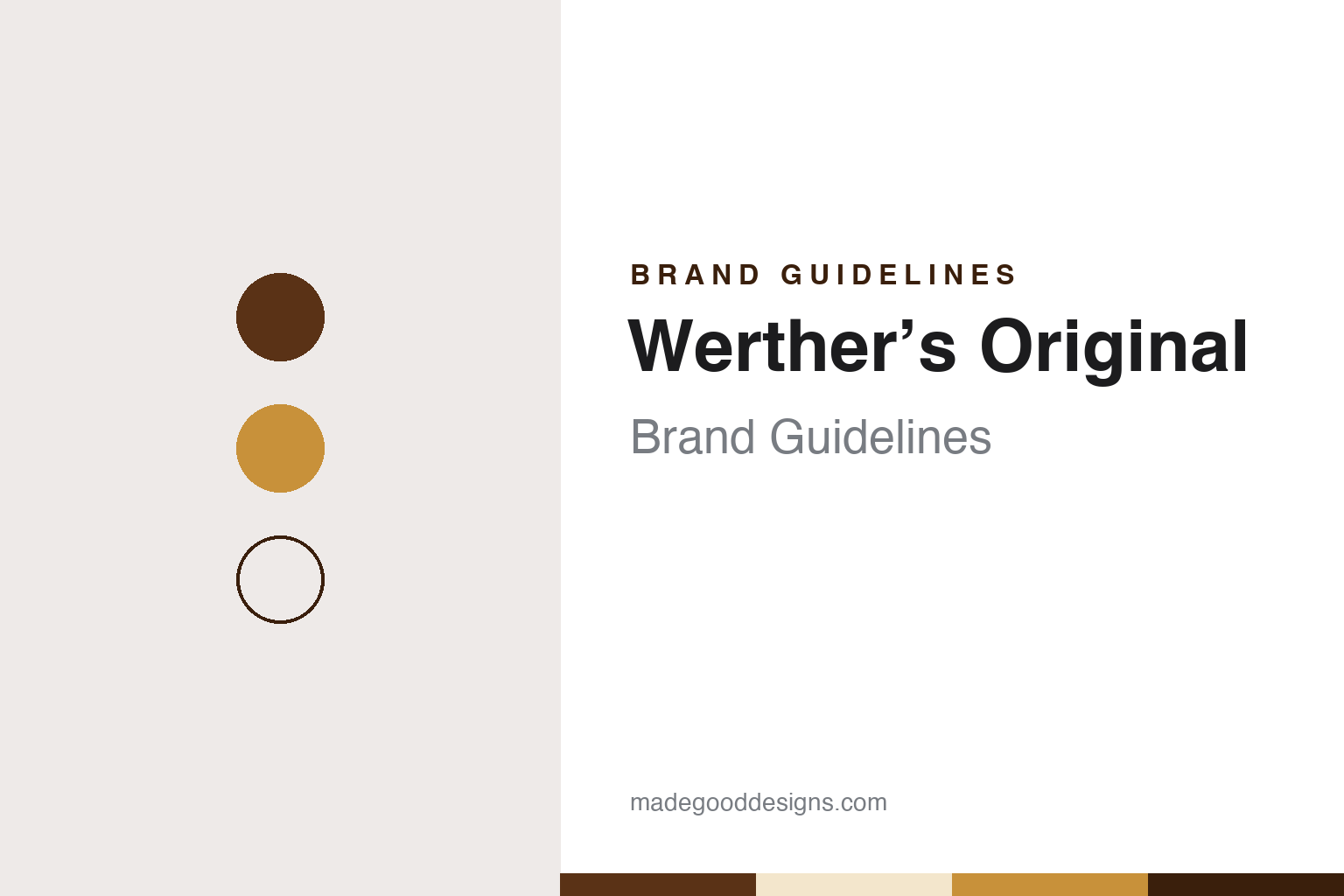 Werther’s Original brand guidelines — abstract colour discs and material texture (original homage; not a Werther’s Original product or logo)