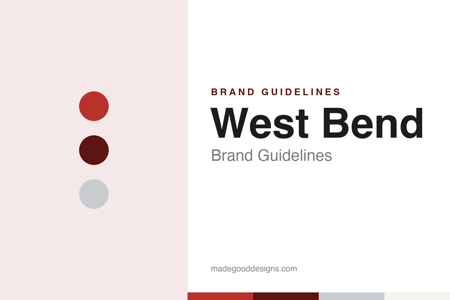 West Bend brand guidelines — abstract colour discs and material texture (original homage; not a West Bend product or logo)
