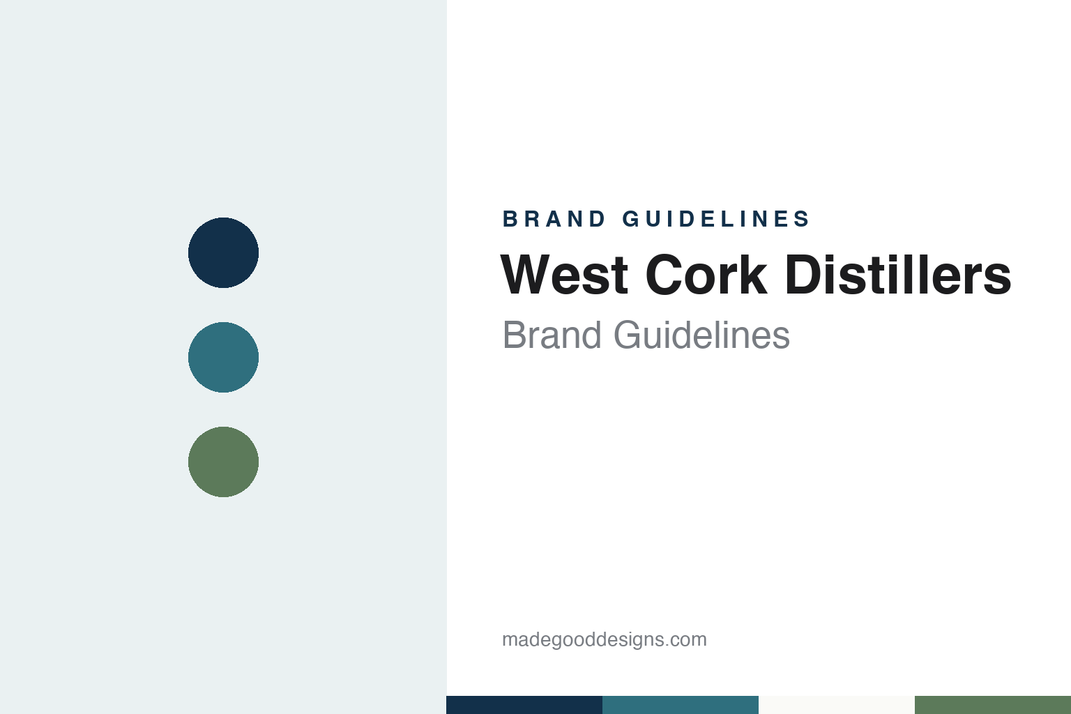 West Cork Distillers brand guidelines — abstract colour discs and material texture (original homage; not a West Cork Distillers product or logo)