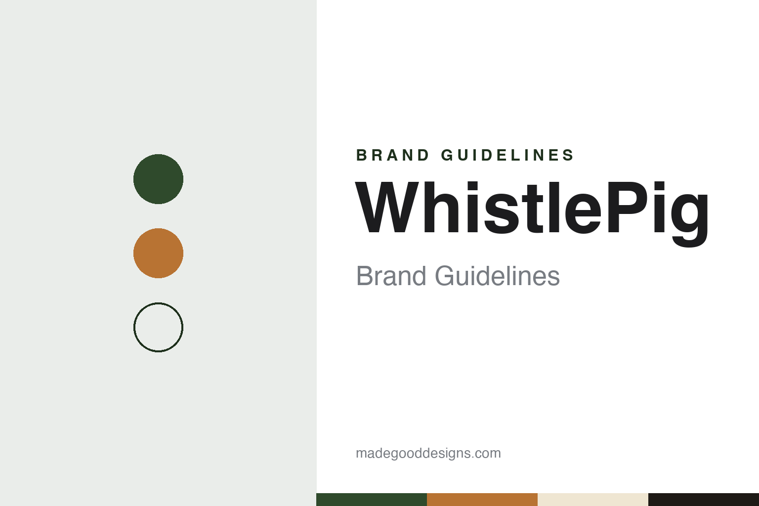 WhistlePig brand guidelines — abstract colour discs and material texture (original homage; not a WhistlePig product or logo)