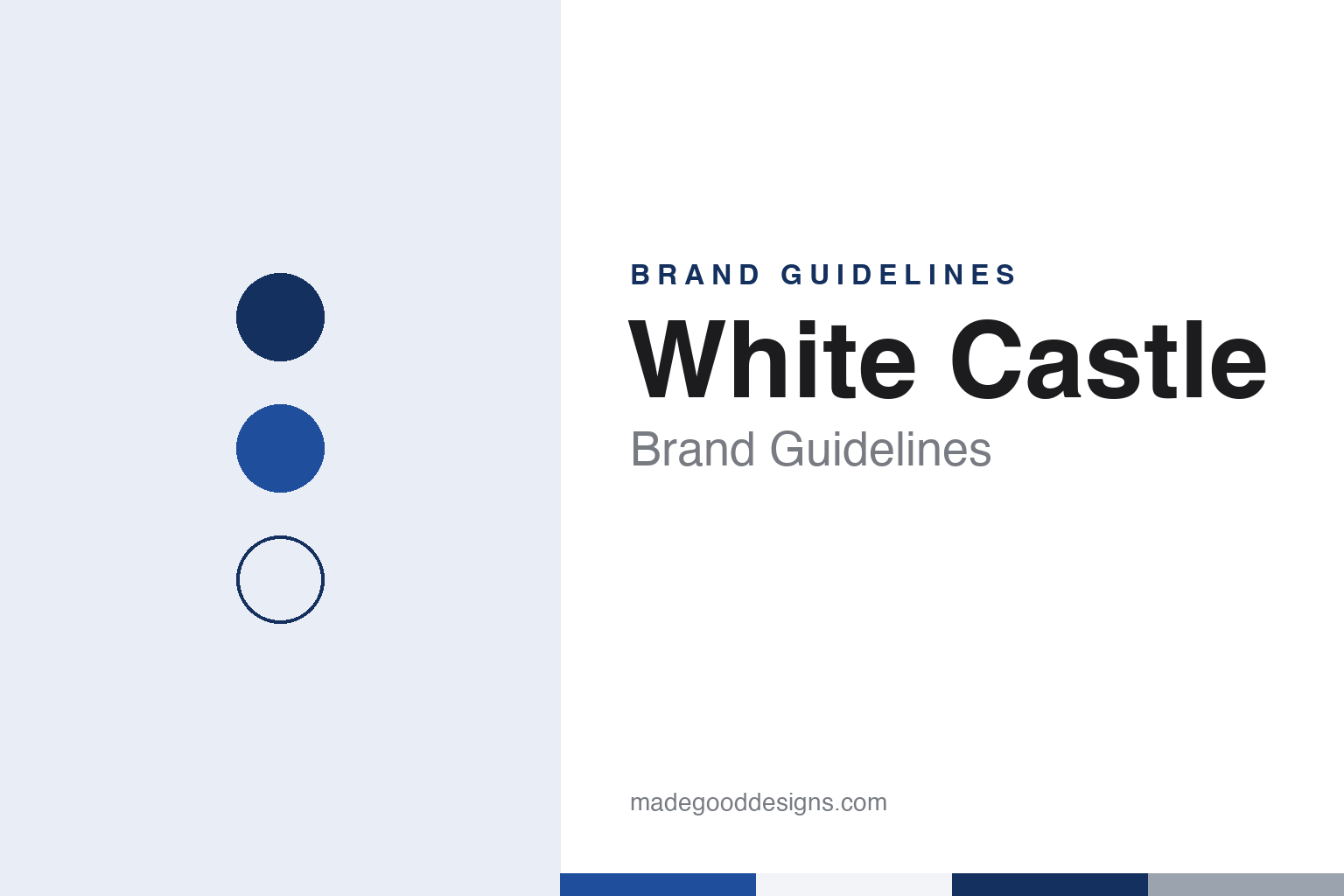 White Castle brand guidelines — abstract colour discs and material texture (original homage; not a White Castle product or logo)