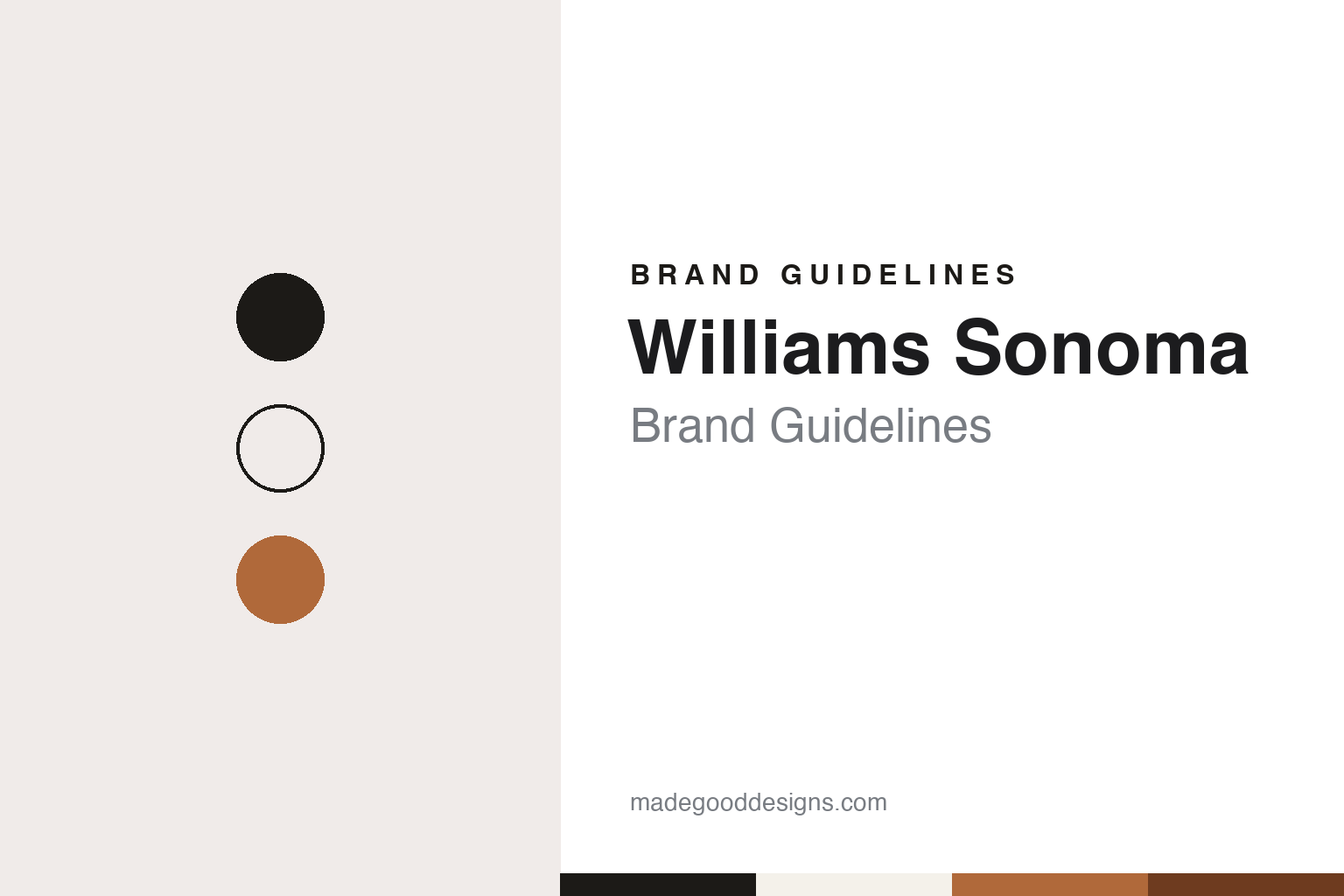 Williams Sonoma brand guidelines — abstract colour discs and material texture (original homage; not a Williams Sonoma product or logo)