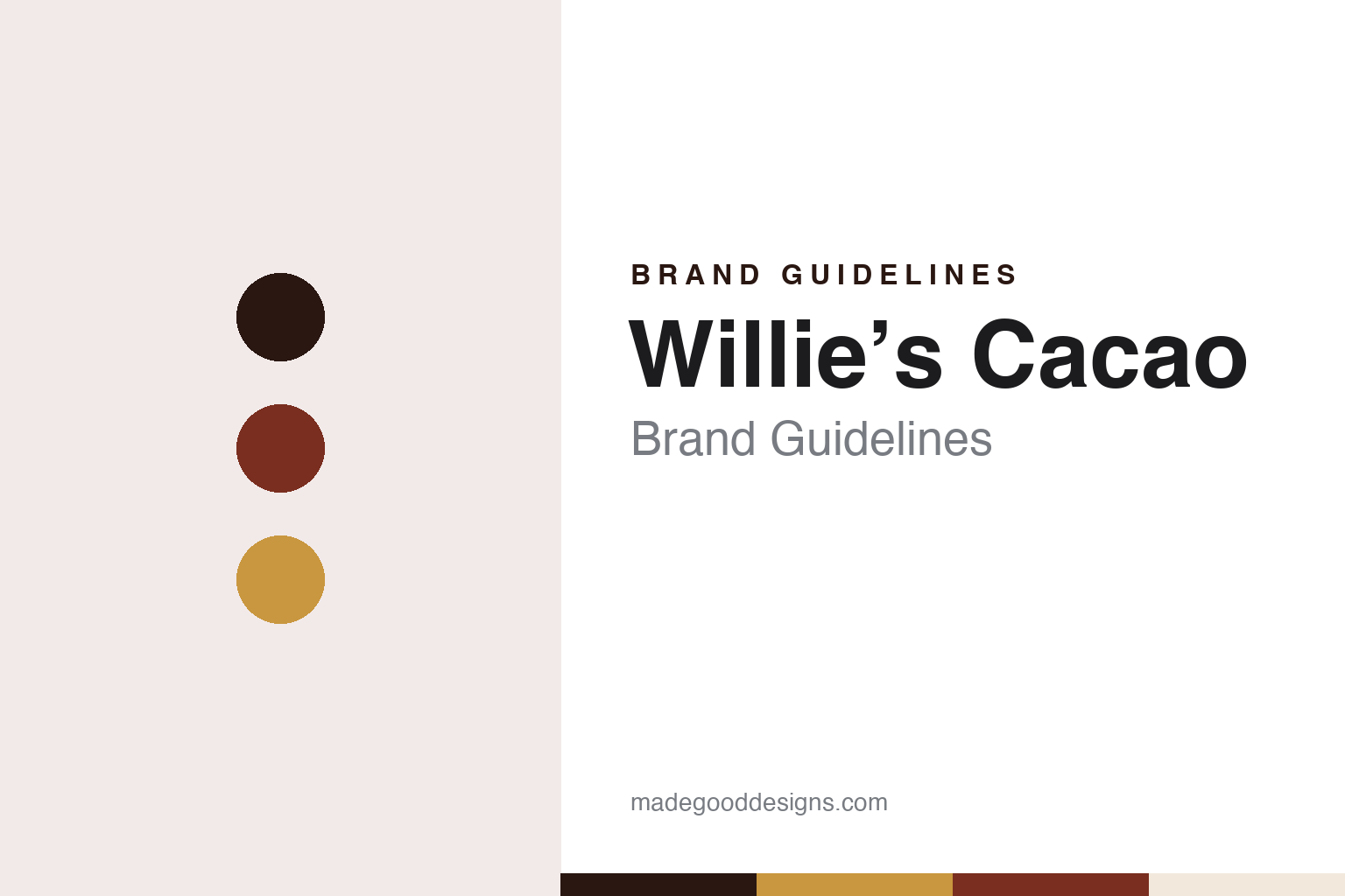 Willie’s Cacao brand guidelines — abstract colour discs and material texture (original homage; not a Willie’s Cacao product or logo)