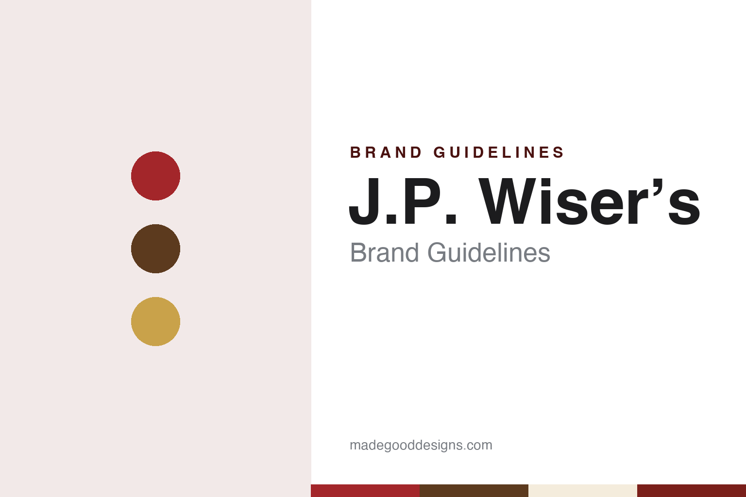 J.P. Wiser’s Brand Guidelines: The Prescott Distiller’s Name, Now Made in Windsor