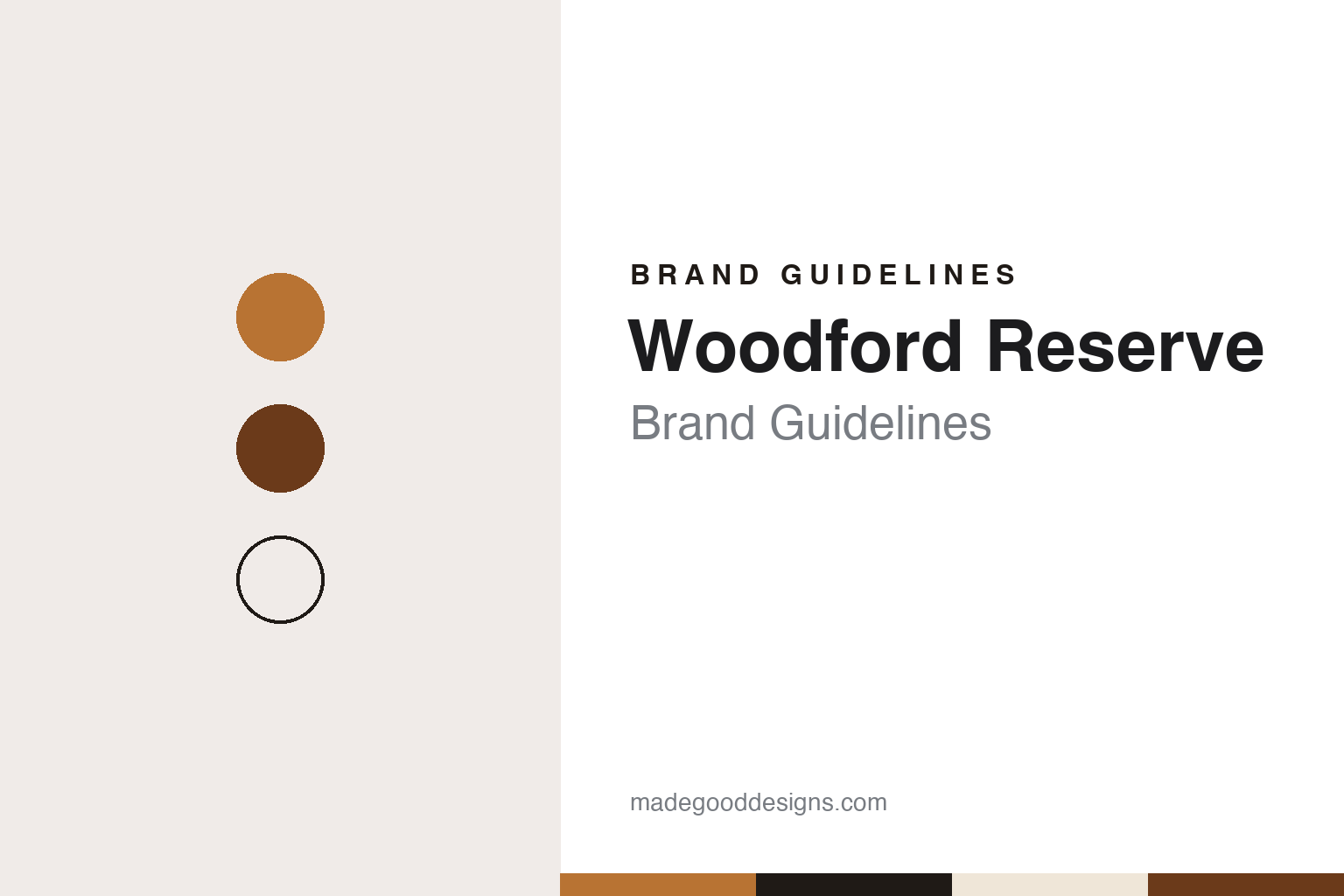 Woodford Reserve brand guidelines — abstract colour discs and material texture (original homage; not a Woodford Reserve product or logo)