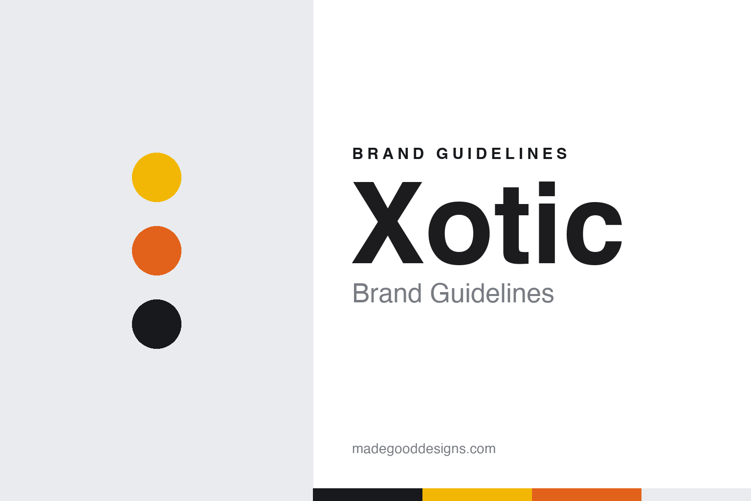 Xotic brand guidelines — abstract colour discs and material texture (original homage; not a Xotic product or logo)
