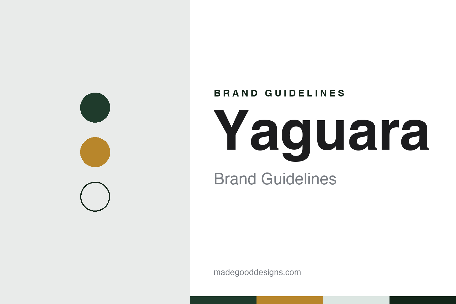 Yaguara brand guidelines — abstract colour discs and material texture (original homage; not a Yaguara product or logo)