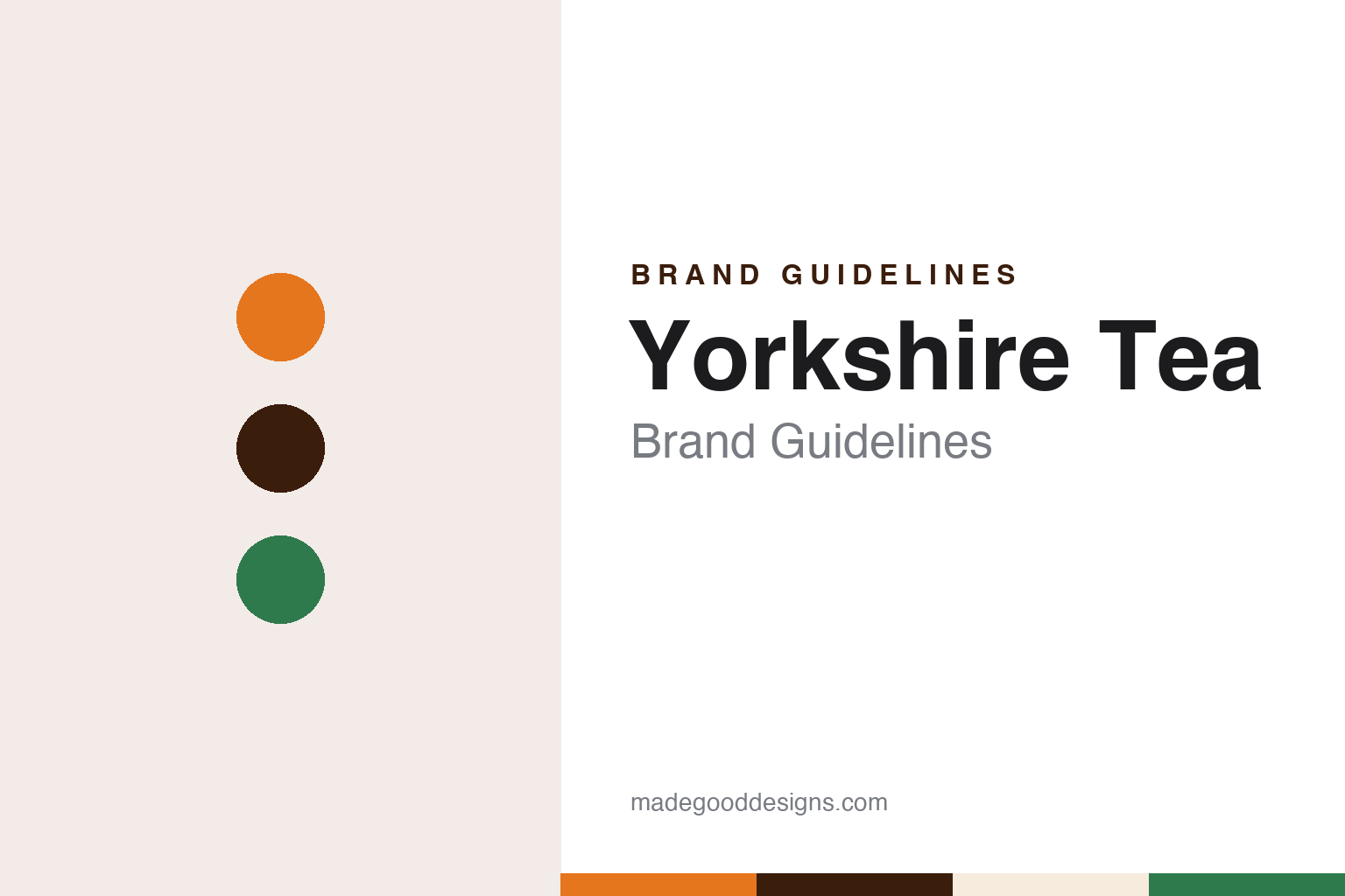 Yorkshire Tea brand guidelines — abstract colour discs and material texture (original homage; not a Yorkshire Tea product or logo)