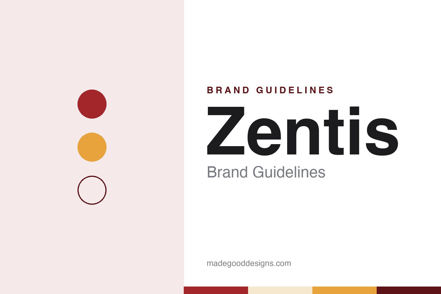 Zentis brand guidelines — abstract colour discs and material texture (original homage; not a Zentis product or logo)